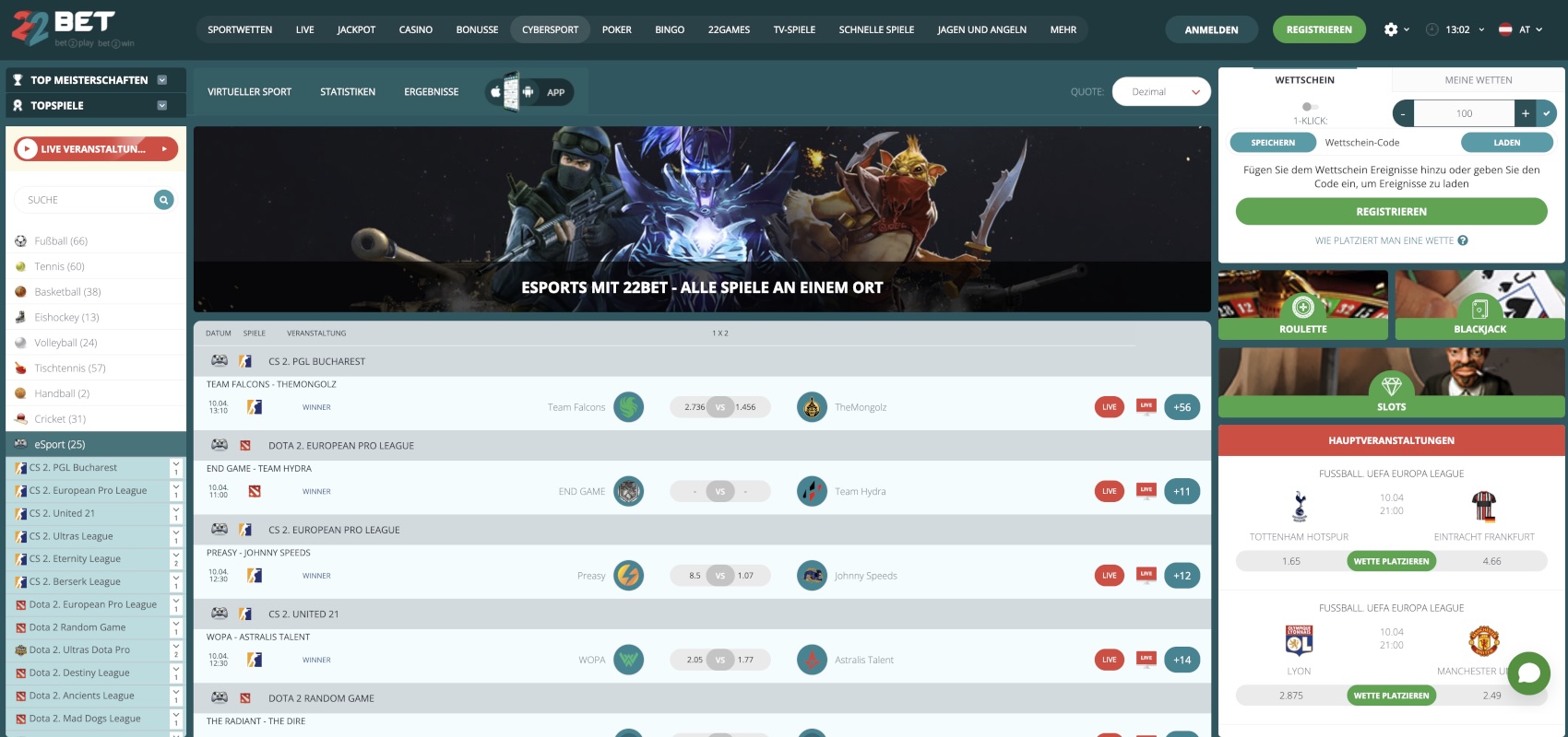 22Bet Cybersport